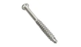 Selbstschneidende 5,0 x 60 mm V2A Bohrschraube mit Torx-Antrieb. Sie ist universal für Befestigungen von Holzelementen wie Terrassendielen oder Fassaden einsetzbar