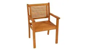 Terrassensessel aus Eukalyptusholz mit Armlehnen