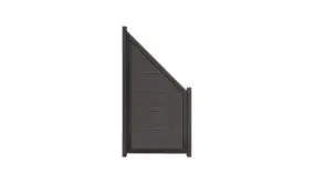 Abgeschrägtes Element Varde 6 aus wetterfestem BPC in Anthrazit. Maß: 90 x 180 / 90 cm