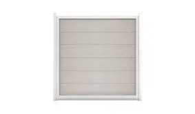 Das vormontierte Zaunelement Vejers 1 in Bi-Color Weiß im Maß 180 x 180 cm besteht aus pflegeleichtem BPC