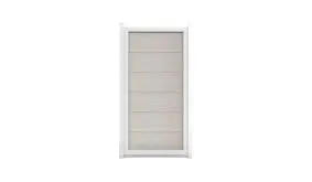 Das Vejers 2 Zaunelement ist bereits vormontiert und wird durch einen Aluminiumrahmen gehalten. Farbe: Bi-Color Weiß