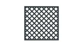 Quadratisches Rankgitter in Anthrazit mit diagonalem Gittermuster, 180x180 cm, als Rankhilfe für Garten und Terrasse geeignet.