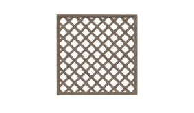 Quadratisches Rankgitter Wangerooge in Monument Oak mit diagonalem Gittermuster, 180x180 cm, für Garten und Terrasse