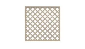 Quadratisches Rankgitter Wangerooge in beiger Holzoptik mit diagonalem Gittermuster, 180x180 cm, für Garten und Terrasse