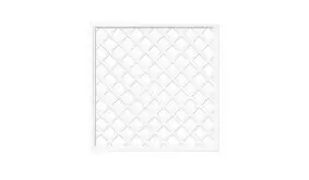 Weißes Rankgitter mit diagonalem Gittermuster, 180x180 cm, für Garten und Balkon als dekorative Rankhilfe für Kletterpflanzen