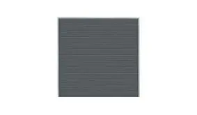 WPC Steckzaun Set in schiefergrauer Holzstruktur, 180 x 175 cm bestehend aus 13 WPC Lamellen sowie ein Rahmenprofil Set, geliefert als Bausatz