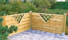 90 cm hoher Zaun für den Garten aus grün druckimprägnierter Kiefer/Fichte