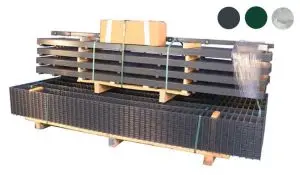 Alles drin – das 8/6/8 Doppelstabzaun Komplettset Maxi ist ein Rundum-Sorglos-Paket. Geliefert wird nach Ihren Angaben