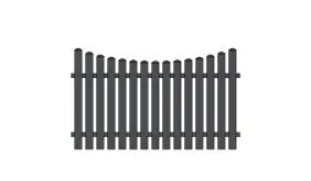 Vorgarten Zaunelement mit dem Maß 200 x 120 auf 105 cm und Unterbogen 