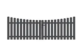 Gartenzaun Doppeltor mit dem Maß 308,5 x 100 auf 85 cm und Unterbogen. Das Montagematerial ist dabei