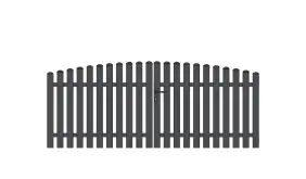 Das Doppeltor aus pflegeleichtem PVC im Maß 308,5 x 105 auf 120 cm mit Oberbogen und Montagematerial