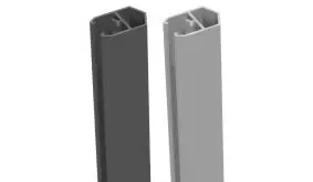 Alu Abschlussprofil in den Farben Silbergrau und Anthrazitgrau - in Pyramidenform - 180 cm lang