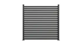 Aluminium Steckzaun bestehend aus 17 Lamellen, Abschlussprofil und Distanzstücken. Maß: 180 x 180 cm