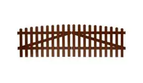 Aluminium Gartenzäune Aubing. Doppeltor mit einem Maß von: 300 x 90 auf 100 cm. Farbe: Braun, mit einem Oberbogen.