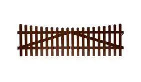 Aluminium Gartenzäune Aubing. Doppeltor mit einem Maß von: 300 x 100 auf 90 cm. Farbe: Braun, mit einem Unterbogen.