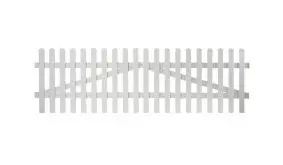 Aluminiumgartenzäune Neuhausen. Doppeltor mit einem Maß von 300 x 100. Farbe: Weiß, gerader Verlauf.