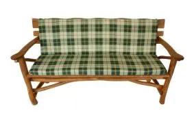 Auflage für 3-Sitzer Gartenbank in grün-kariert!