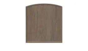 Stabiles, hochwertiges Zaunfeld 180 x 180 auf 195 cm in Monument Oak mit senkrechtem Profilverlauf, geschlossener Füllung und Hochbogen