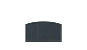 Bogenelement mit dem Maß 180 x 90 auf 105 cm in: Anthrazit, aus Kunststoff mit senkrechtem Profilverlauf und geschlossener Füllung 