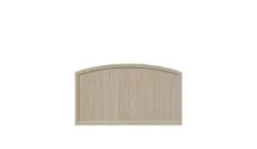 Kleines Zaunfeld 180 x 90 auf 105 cm im Farbton Sheffield Oak, aus Kunststoff mit senkrechtem Profilverlauf, geschlossene Füllung und Hochbogen