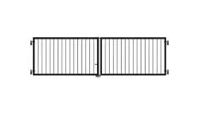 300 cm breites Doppeltor Basic aus witterungsbeständigem, 3 cm starkem Stahl in Schwarz