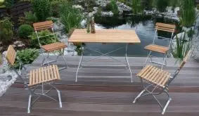 Das Bierzelt Möbelset Grenoble in silber verzinkter Ausführung