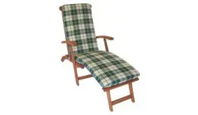 Das grün-beige karierte 175 x 50 x 5 cm Deckchair Polster sorgt für ein großes Plus an Bequemlichkeit im Garten