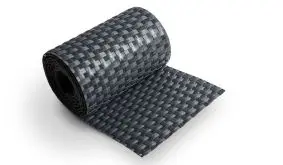 Sichtschutzstreifen aus Polyrattan für Doppelstabmatten in Anthrazitgrau. Maß: 2,54 m x 0,19 m (L x H) 