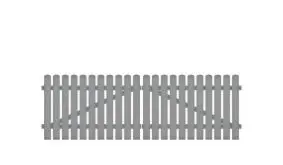 Wetterfestes Kunststoff Doppeltor, inkl. verstellbare Edelstahlbeschläge (6mm starke Ladenbänder vormontiert), Überwurf, Bodenriegel, Metallhülsen und Arretierung.