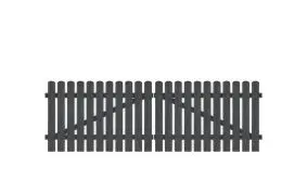 Pflegeleichtes Kunststoff Doppeltor mit Vollkunstofflatten auf Aluminiumrahmen, 308 x 100 cm, 