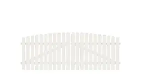 Pflegeleichtes und stabiles Kunststoff Doppeltor. 308 x 100 auf 115 cm, weiß (RAL 9016), inkl. verstellbare Edelstahlbeschläge (6mm starke Ladenbänder vormontiert), Überwurf, Bodenriegel, Metallhülsen und Arretierung.