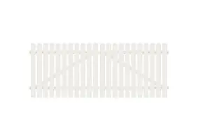 Kunststoff Doppeltor mit 10 Jahre Garantie auf UV-Beständigkeit. 308 x 80 cm, weiß (RAL 9016), inkl. verstellbare Edelstahlbeschläge (6mm starke Ladenbänder vormontiert), Überwurf, Bodenriegel, Metallhülsen und Arretierung.