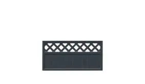 Auch perfekt für Terrassenabtrennungen: Das Zaunfeld mit dem Maß 180 x 90 cm in Anthrazit mit Rankgitter