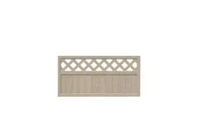 Mit den Maßen 180 x 90 cm kann man dieses zaunfeld mit hochwertigen Rankgitter auch als Vorgartenzaun verwenden. Für eine holzähnliche Optik sorgt die Farbe Sheffield Oak