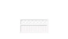 Weißes Sichtschutzzaun-Element mit Rankgitter im oberen Bereich, rechteckiges Design für Garten und Terrasse, 180x90 cm