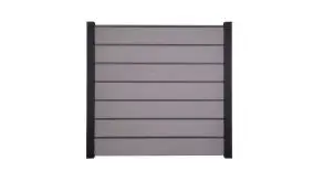 Strapazierfähiger BPC-Steckzaun Maxi Premium bestehend aus Lamellen, Zwischenleisten und Abschlussleiste. Farbe: Bi-Color Weiß