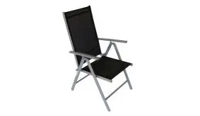 Bequemer 56 x 65,5 x 107 cm Garten Klappstuhl aus Aluminium und hautsympathischer Textilene. Erhältlich im Set à 4 Stück