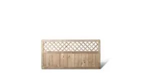 Gartenzaun aus druckimprägnierter Fichte mit Rankgitter. 180x90cm. Rank Maschenweite: ca. 6 x 6cm
