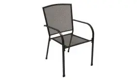 Der schlichte Garten Stapelsessel Lindau aus pulverbeschichtetem Streckmetall in Anthrazit ist langlebig, wetterfest und passt in jeden Garten oder auf den Balkon. 