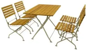 Perfekt für gesellige Runden auf der Terrasse: Das 5-teilige Gartenmöbel Robinie Set