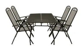 Das Gartenmöbel Set Chania ist aus pflegeleichtem und stabilem Streckmetall gefertigt und in zwei Varianten erhältlich.