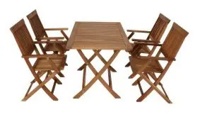 5-teilige Gartensets aus Akazienholz.