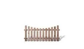 Ein bogenförmiger Gartenzaun aus der Serie Günstig & Gut mit einem Maß von 180 x 80 auf 65cm
