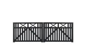 Das Doppeltor Vinesse, 300 x 98 cm, schwarz.