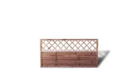 Ein Gartenzaunelement aus druckimprägniertem Kiefernholz und dem Maß: 180 x 90cm