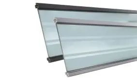 179,3 x 0,6 x 20,6 cm Füllung aus Klarglas mit Milchglastreifen für Steckzaunsysteme