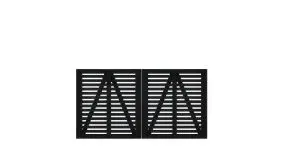 200 x 107 cm - Farbe: Schwarz, Doppeltor aus fungizid behandeltem und doppelt farbgrundiertem Kiefern- bzw. Fichtenholz, Diagonale als Verstärkung (Lieferung ohne Zaunbeschläge)