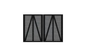 200 x 140 cm - Farbe: Schwarz, Doppeltor aus fungizid behandeltem und doppelt farbgrundiertem Kiefern- bzw. Fichtenholz, Diagonale als Verstärkung (Lieferung ohne Zaunbeschläge)
