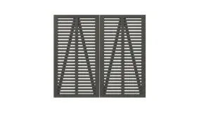 200 x 180 cm - Farbe: Umbergrau, Doppeltor aus fungizid behandeltem und doppelt farbgrundiertem Kiefern- bzw. Fichtenholz, Diagonale als Verstärkung (Lieferung ohne Zaunbeschläge)