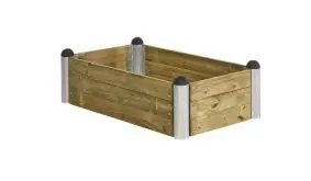 Das druckimprägnierte Hochbeet Pipe in dem Maß 140 x 80 x 36 cm, hält auch starken Witterungseinflüssen stand und ist durch seine natürliche Holzoptik ein stilechtes Highlight in Ihrem Garten.